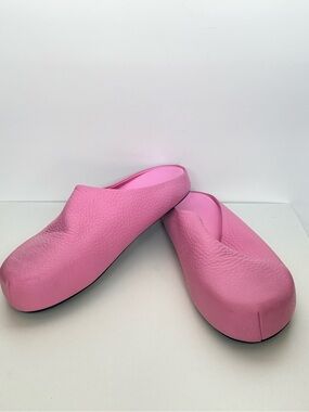 Marni Pink Leather Fussbett Sabot Mules Sample Made in Italy EUR 46 US 13 UK 11